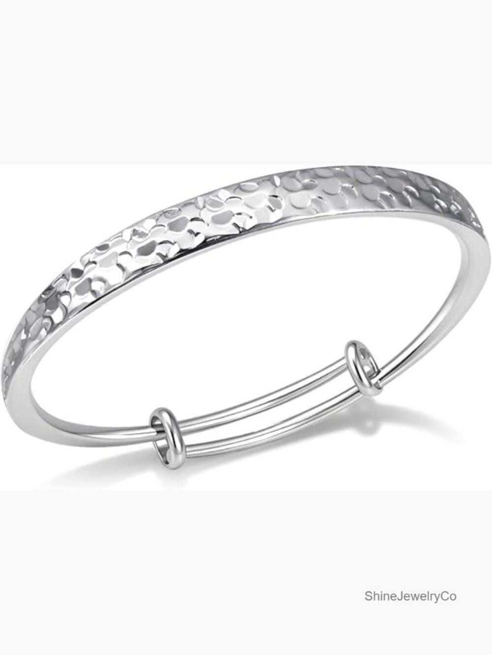Adjustable Hammered Silver Cuff Bangle Bracelet for Women - Boho Chic Jewelry